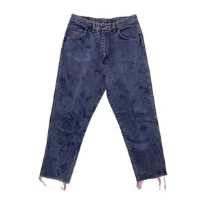 VTG Wrangler Rugged wear Jeans womens 32x34 Straight fit acid wash Purple Blue